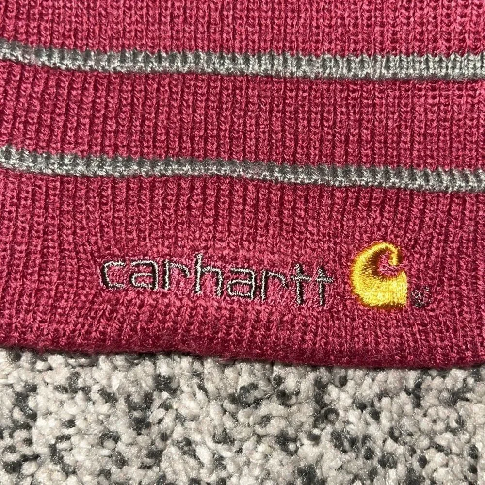 Carhartt - pink gray striped knit cap